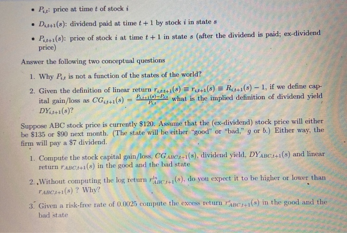 Question 1 2 & 3 under Suppose ABC stock Put: price at