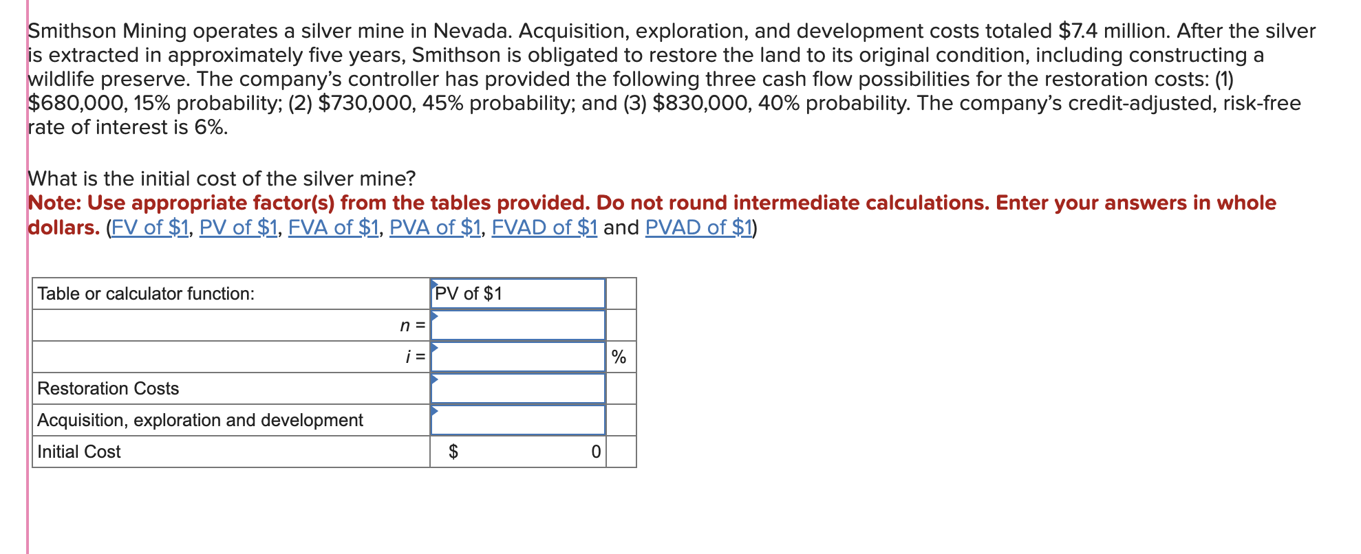  Smithson Mining operates a silver mine in Nevada. Acquisition, exploration, and