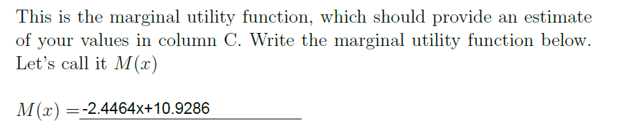 is an estimate of the change in utility from consuming the nth