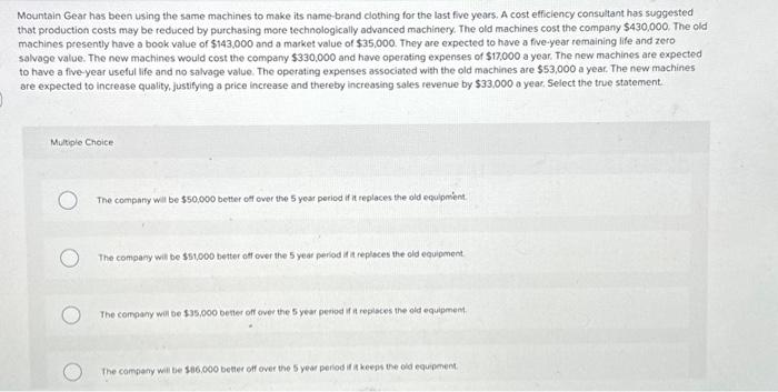  Mountain Gear has been using the same machines to make its