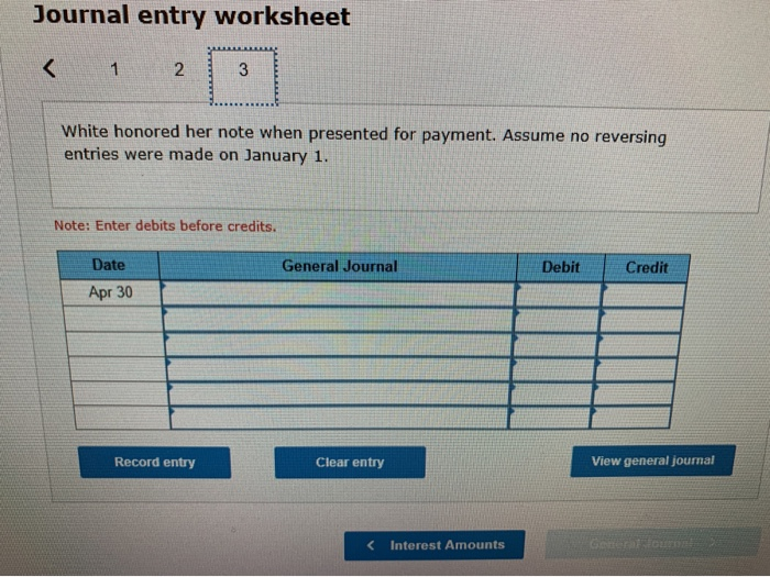 on the White note. Apr 30 White honored her note when presented