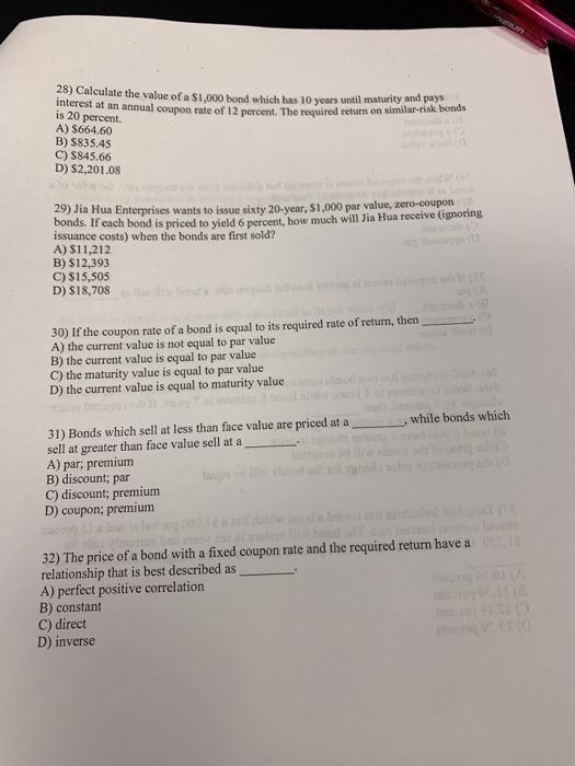 this band's face value is $1,000. What is the bond's current market
