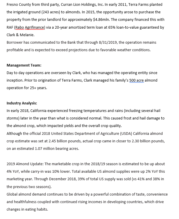 the business generate income? Size of Operation - What is the size
