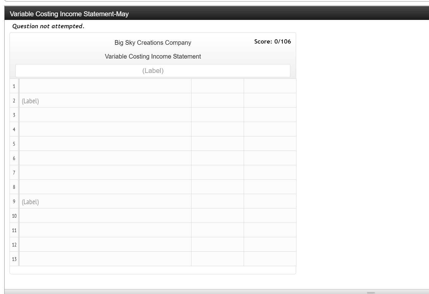 for may. Thanks1 During the first month of operations ended May 31,