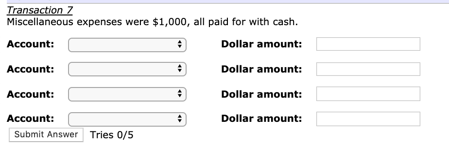 IT AND YOU WILL NOT RECEIVE CREDIT. 1. After each transaction description,