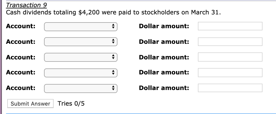 indicate the accounts that you think are affected, choose them from the