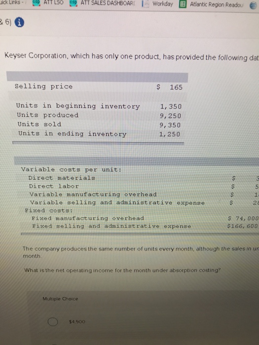  ick Links ee ATTSALES DASHBOARI workday Atlantic Region Readou E ATT