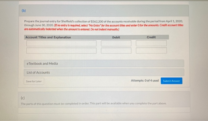 1, 2020, Sheffield Company assigns $549,200 of its accounts receivable to the
