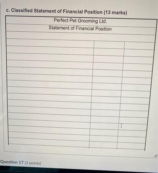marks) (b) Statement of Changes in Equity (8 marks) (c) Classified Statement