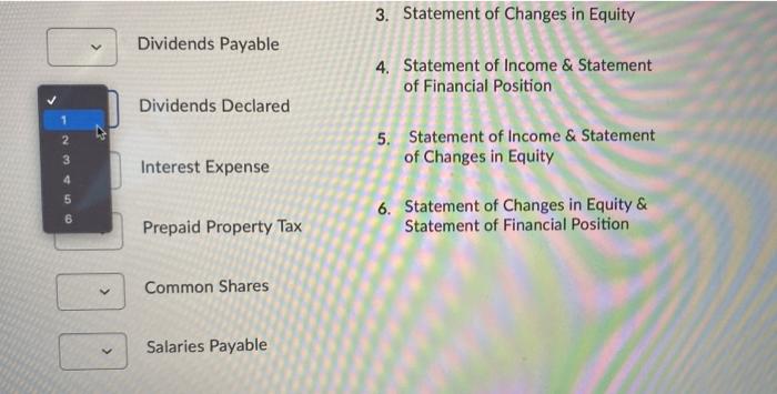 statement or statements. Will the item appear on the Statement of Income