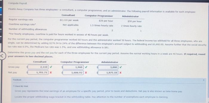  ComputePayroll Hostin Any Company has three ployees-acoutant, computer programmet, and an