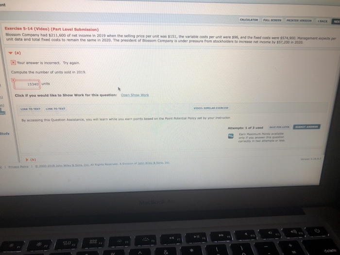  ent ULL SCREEN PRINTER VERSION BAC Exercise 5-14 (Video) (Part Level