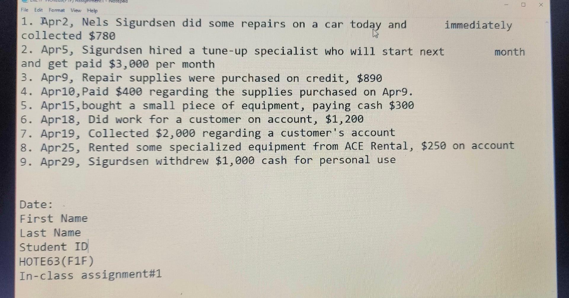 men Notepoo File Edit Format View Help 1. Apr2, Nels Sigurdsen