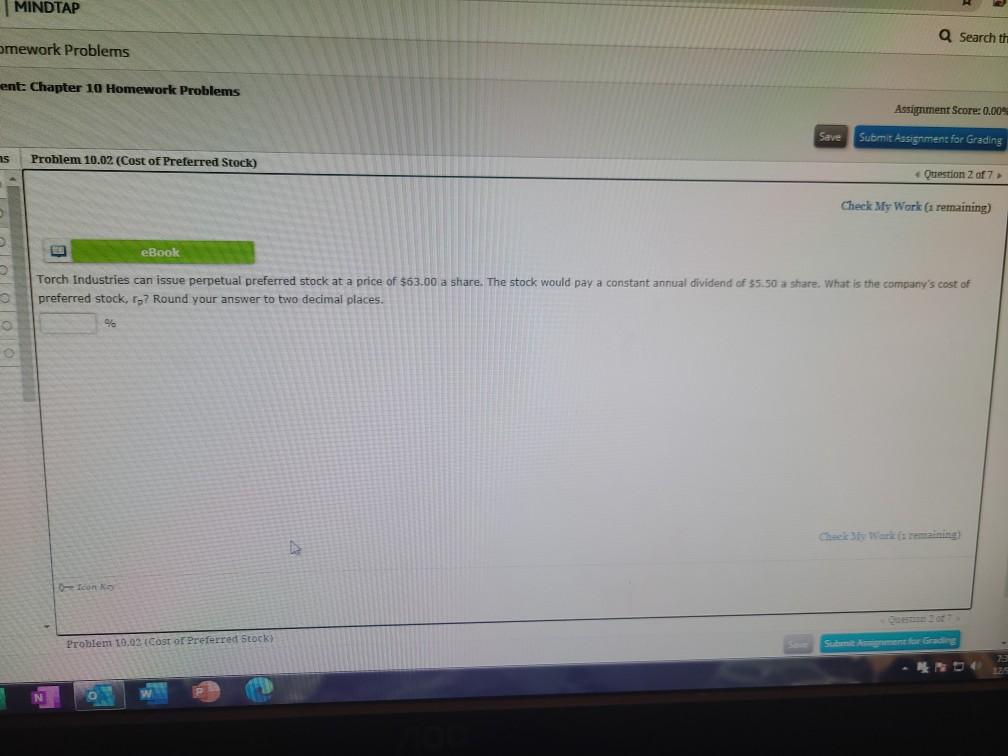  MINDTAP Q Search the amework Problems ent: Chapter 10 Homework Problems