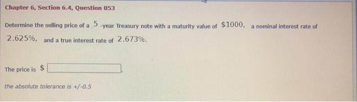  Chapter 6, Section 6.4, Question 053 Determine the selling price of