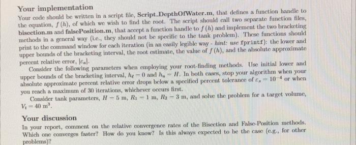 root-finding and compare their convergence rates for a problem of interest. Problem