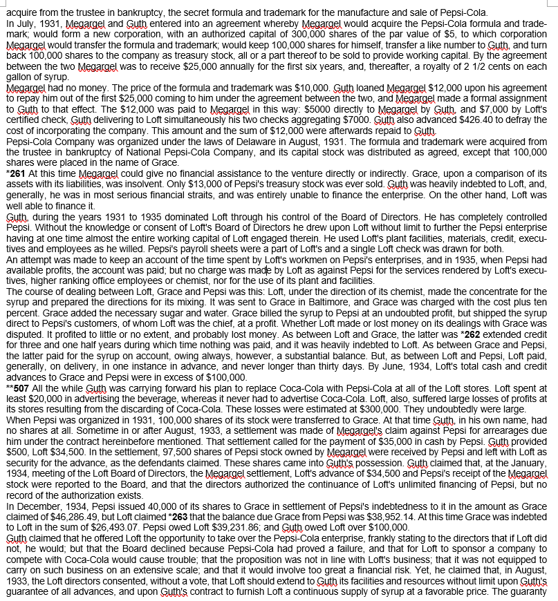 2. Facts 3. Issue: 4. Decision 5. Reason 5 A.2d 503 GUTH