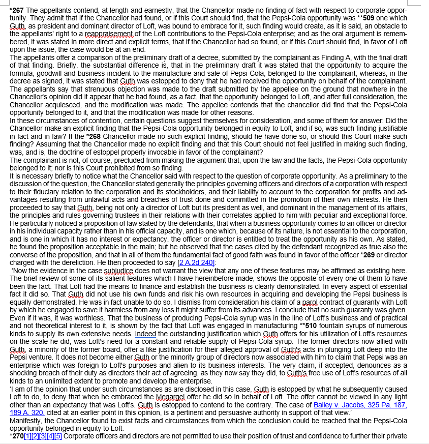 v. LOFT, Inc. April 11, 1939. 5 A.2d 503 GUTH v. LOFT,