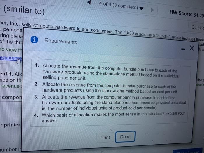 4 pts -15-33 (similar to) Question Help Office Helper, Inc., sells computer