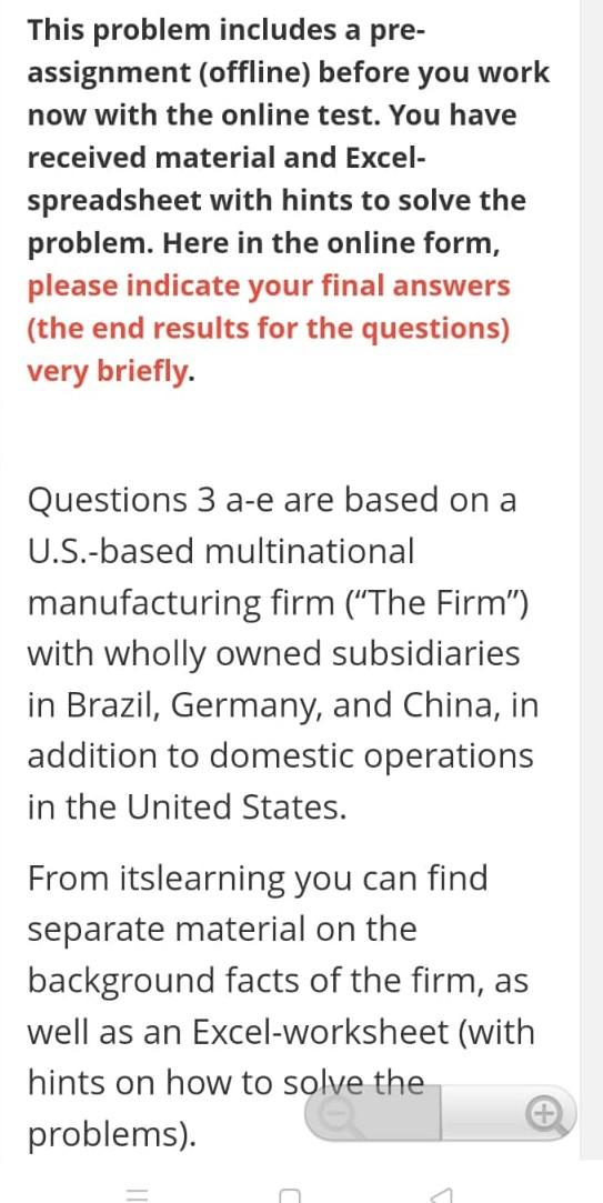  This problem includes a pre- assignment (offline) before you work now