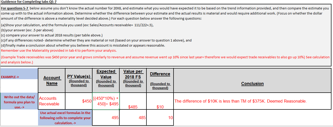 you let me know which formula do you use for each input.