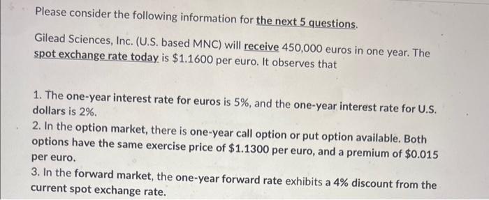 for its 450,000 euro receivable based on its exchange rate forecasting given