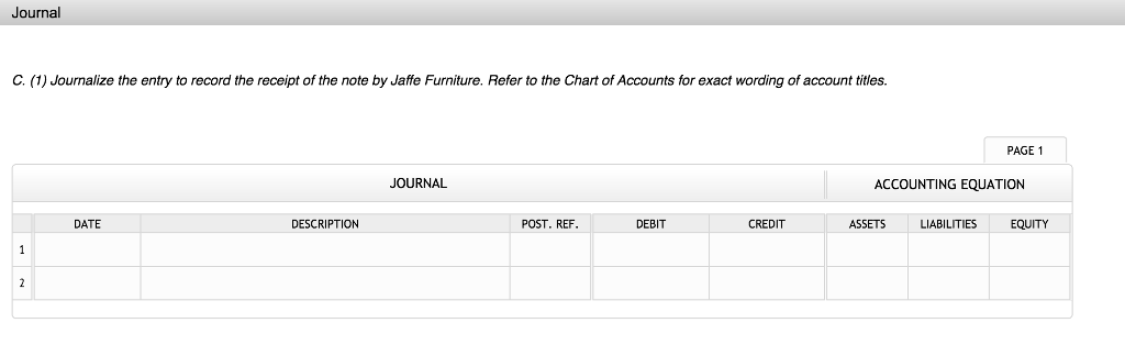 to the Chart of Accounts for exact wording of account titles