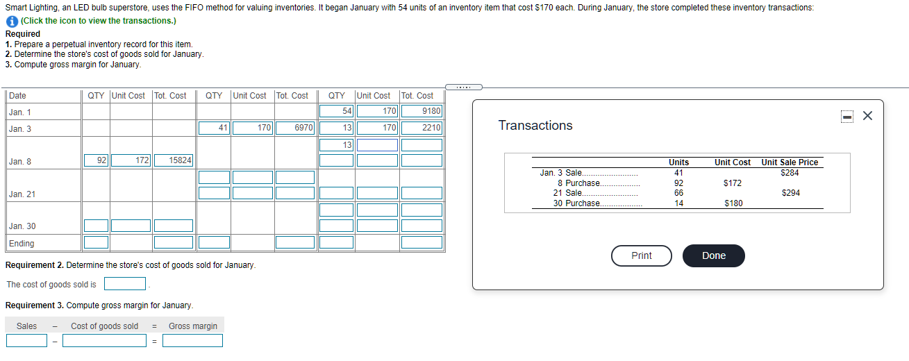  Smart Lighting, an LED bulb superstore, uses the FIFO method for
