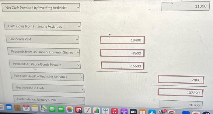 of Investment in Bonds Net Cash Provided by Operating Activities Cash Flows