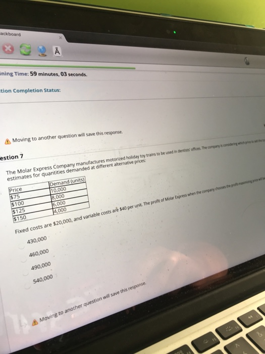  ackboard ining Time: 59 minutes, 03 seconds. tion Completion Status: Moving