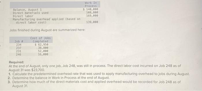 i only need answer 2 and 3 for work in progress on