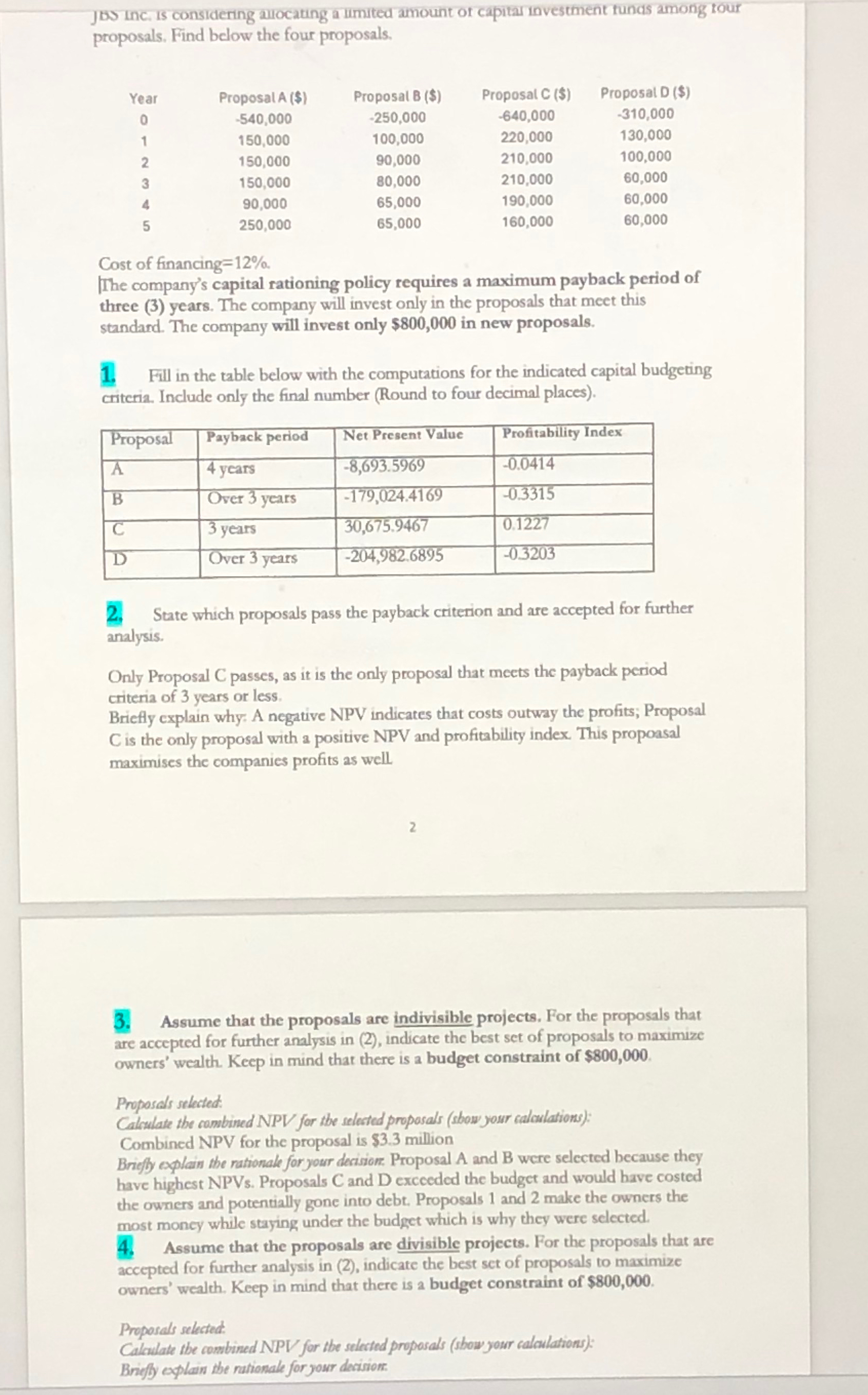  Hello, i need the answer to question 3 and 4 using