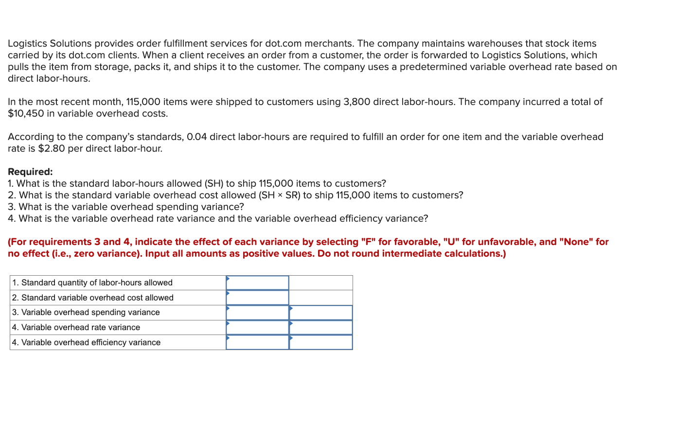  Logistics Solutions provides order fulfillment services for dot.com merchants. The company