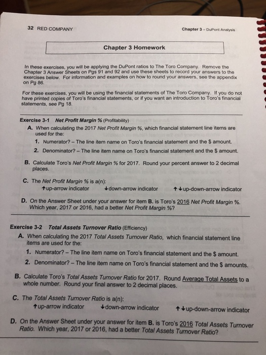  I need help answering these First two sheets. 32 RED COMPANY