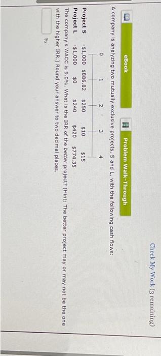 please help with this question! thanks :) A company is analyzing two