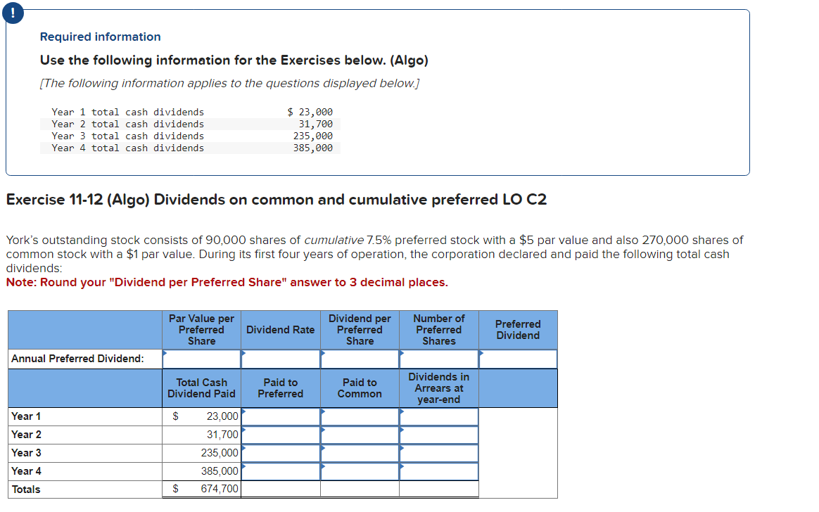 [The following information applies to the questions displayed below.] Exercise 11-11 (Algo)