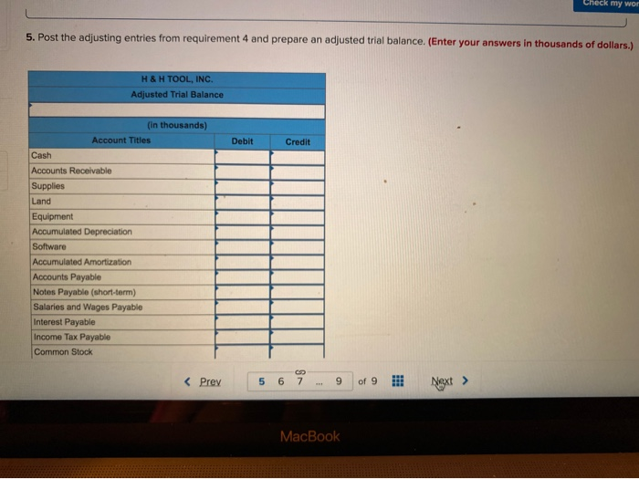 to thousands of dollars to simplify): Debit $ 4 Credit Account Titles