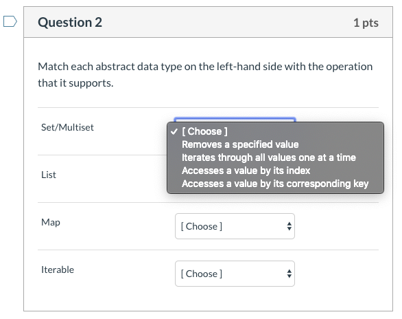 so much. Question 1 1 pts Select all of the true statements