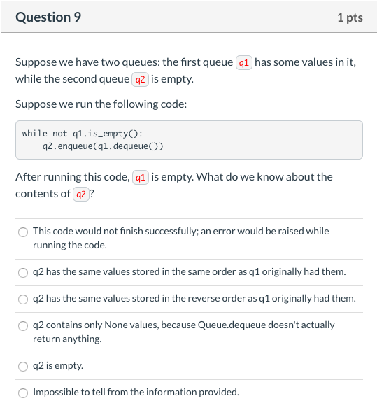 its corresponding key List Map [Choose Iterable [Choose] Question 3 1 pts