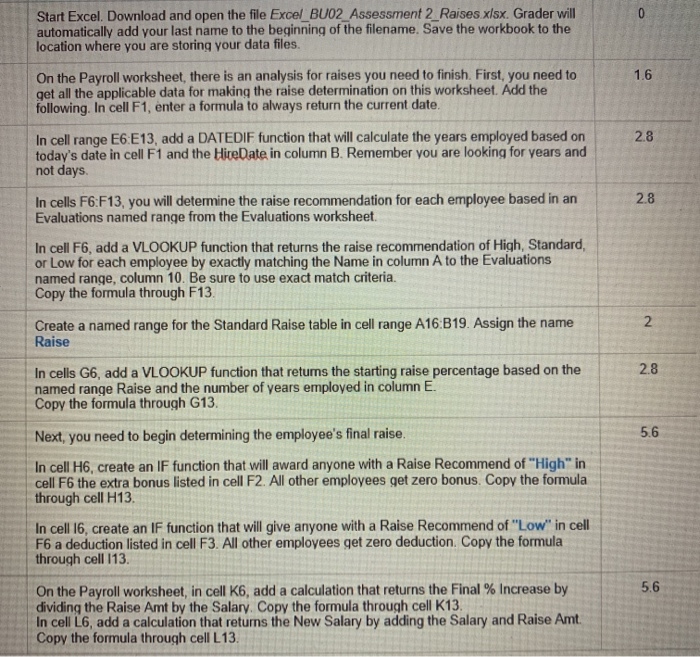  Start Excel, Download and open the file Excel BU02 Assessment 2