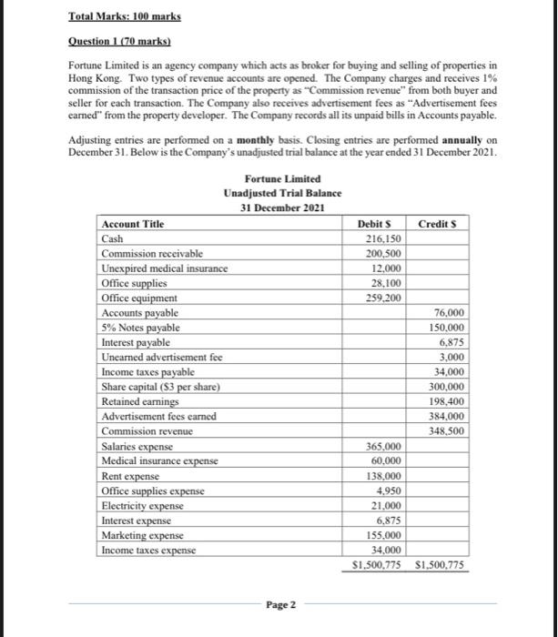 all the question please Total Marks: 100 marks Question 1 (70 marks)