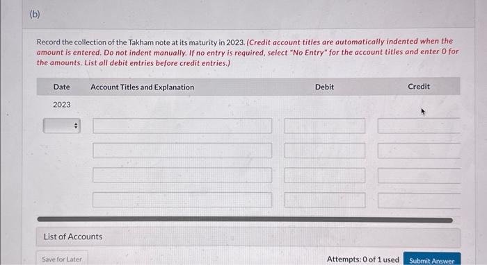 during the last 2 months of 2022. Nov, 1 Loaned $23,600 cash