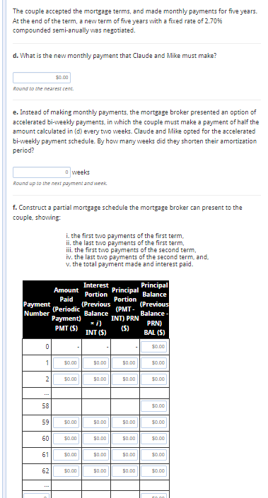 Use Calculator Method. The couple accepted the mortgage terms, and made monthly