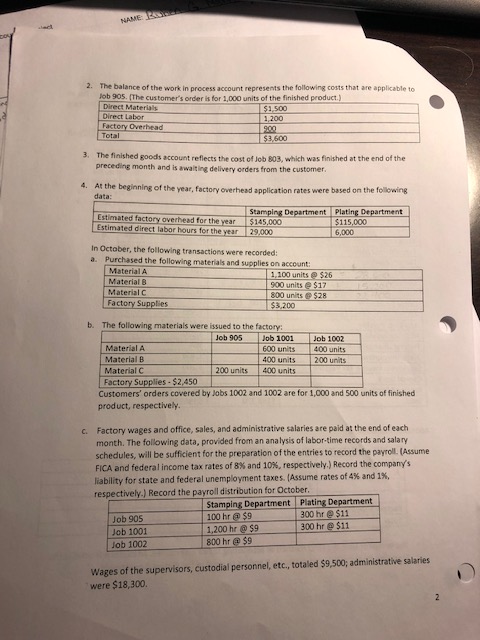 Chrome inc. manufactures special chromed parts made to the customer. It has