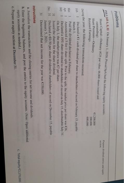  Problems 600.000 Feh 1 Mar. 1 1 Share Capital - Ordinary