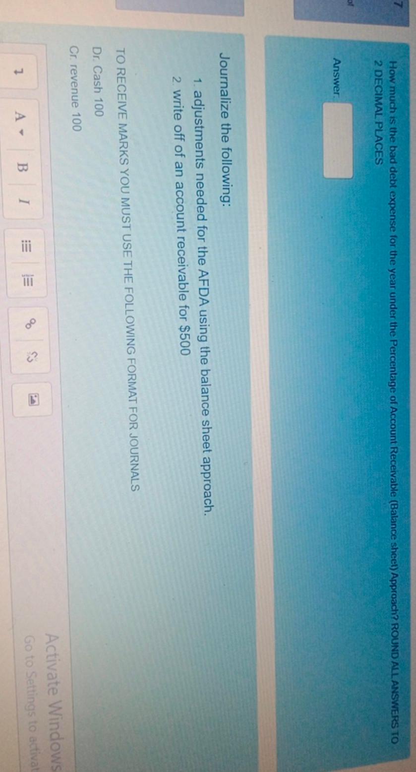  fast How much is the bad debt expense for the year