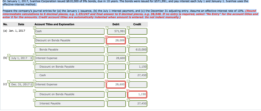 Your answer is partially correct. Try again. On January 1, 2017, Ivanhoe