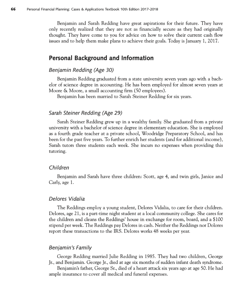 Answer question 13 only. Thanks. ' 66 Personal Financial Planning: Cases &