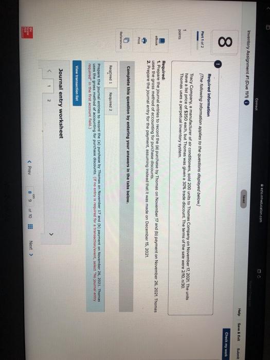  im theducation.com Connect Inventory Assignment (Due 1) Help 8 Check my