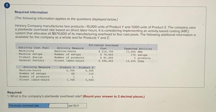  the required imfo stays the same for each question Required information